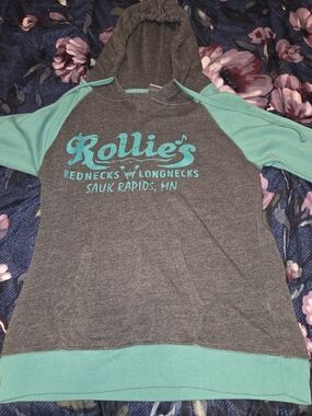 MV Sport Gray Hoodie with Teal Trim